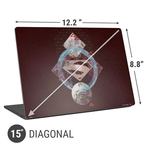 DC Comics Superman Purple Abstract Collage Universal Laptop 15in (12.2 x 8.8in) Skin